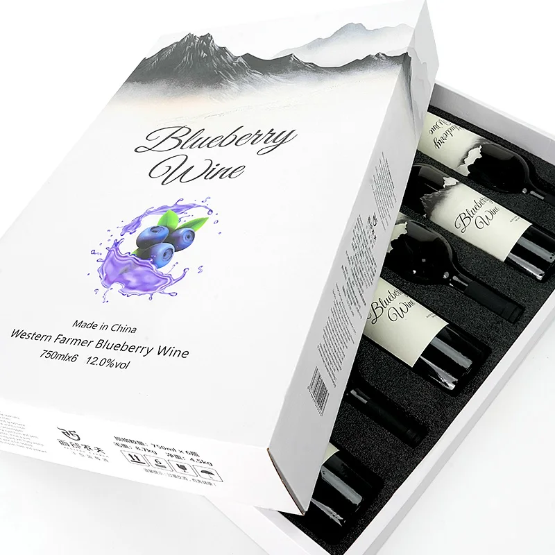 Factory Customized 750ml High-end Blueberry Wine Dry Western Farmer Brand