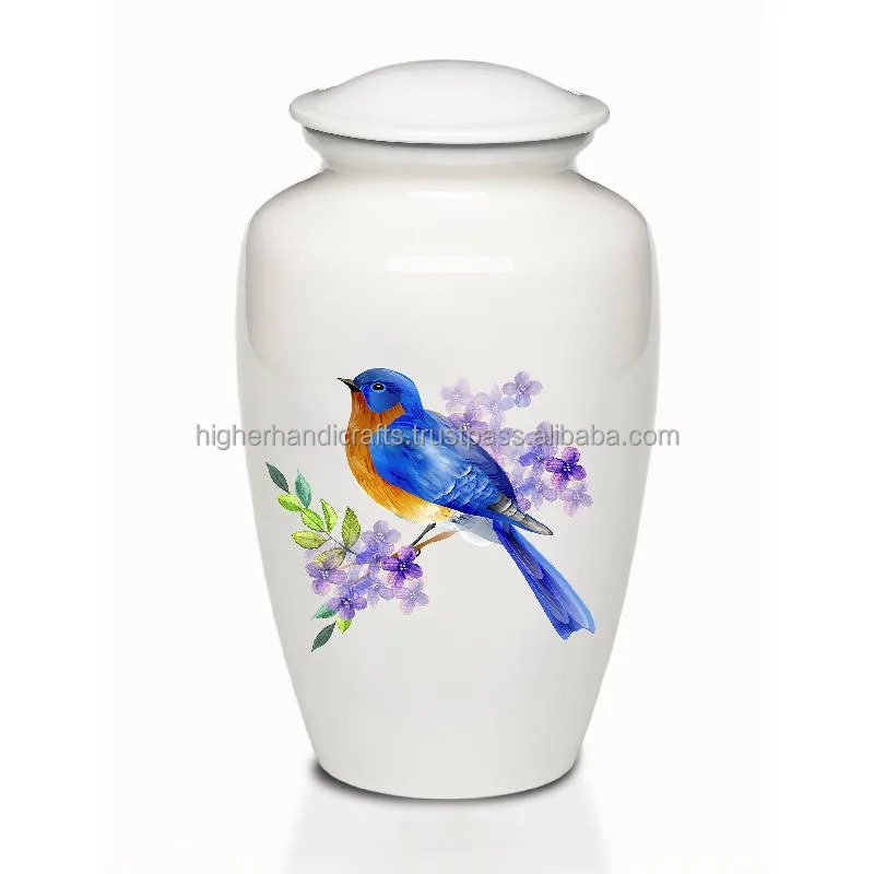 Hummingbird Cremation Urn for Ashes Large Size Urns for Adult Metal Aluminium Wholesale Burial Urns Funeral Supplies
