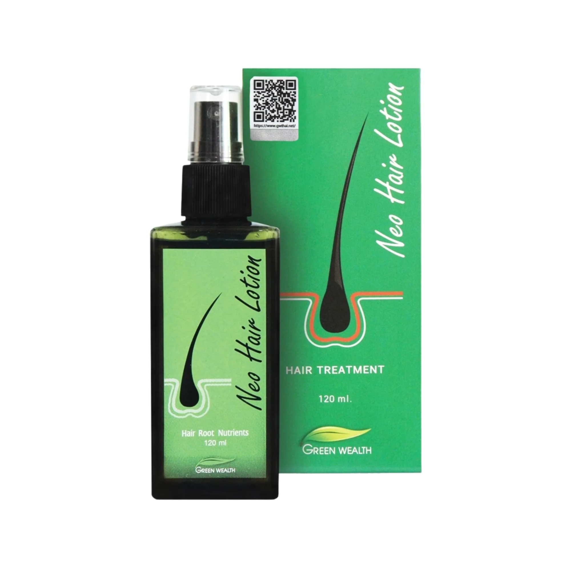 100% Organic Hair Care Product 2024 of NeoHair Lotion 120ml Hair Transplant Genuine Made in Thailand by Green Wealth