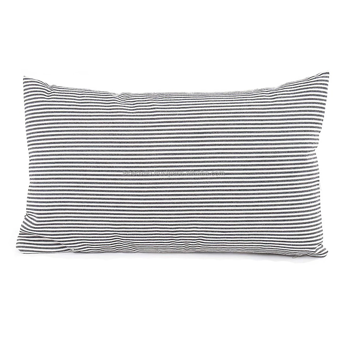 Rectangle Woven Pillow Cover for Sofa Living Room Decor Striped Design Blue Handmade Auto Seat Cushion Cover