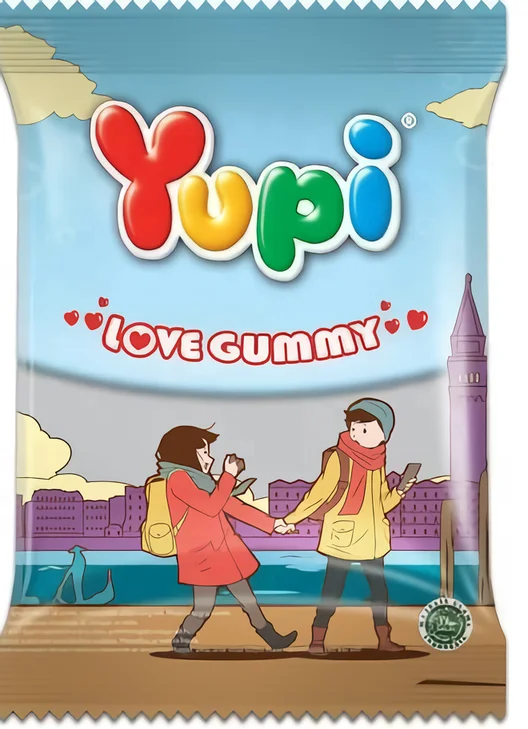 NEW Product Yupi Gummy Candies  80gr Love Gummy Soft Chewy Candy Fruity Sour Sweet Trending Candy