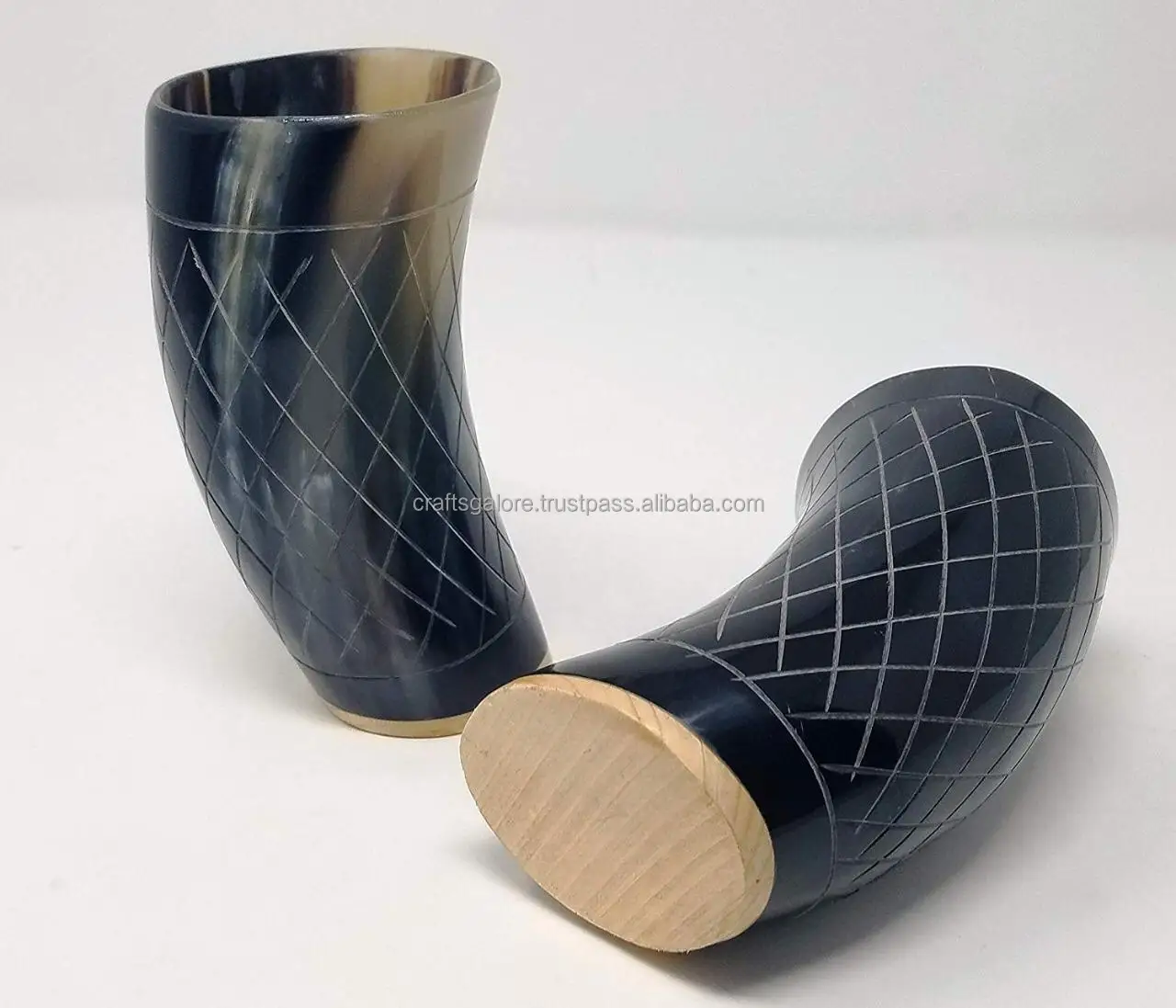 polished cow horn cup handmade with buffalo horn for Viking lovers horn cup set for sale in bulk from India