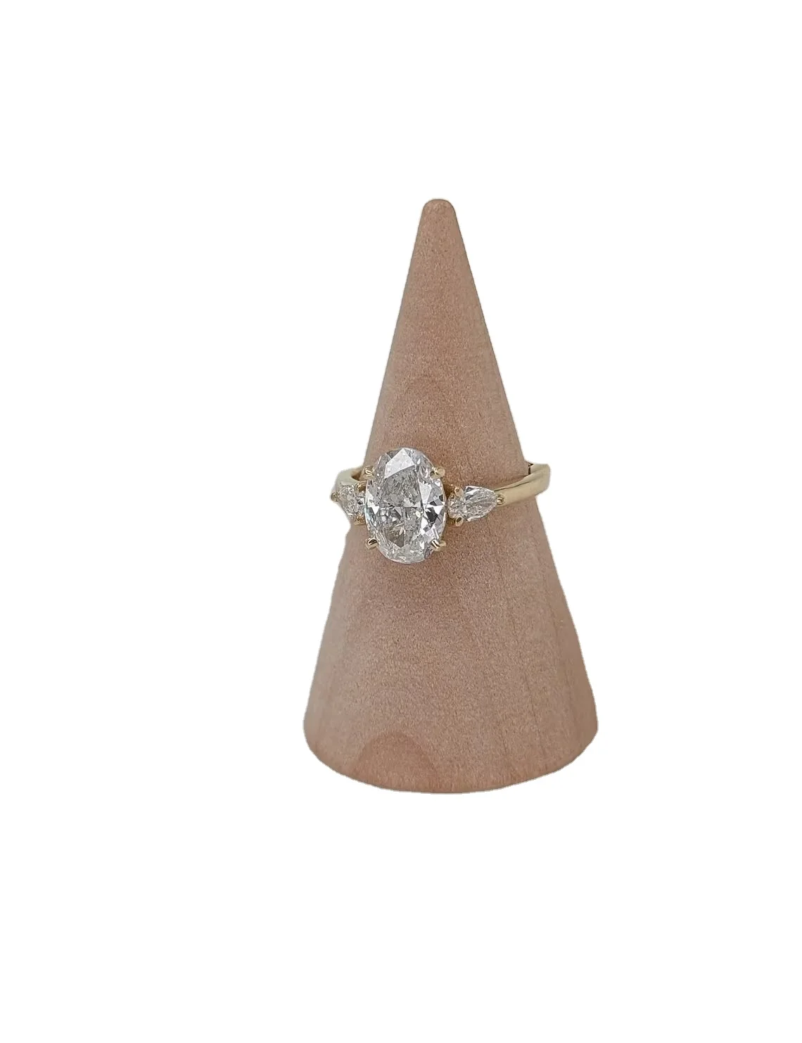 Best Selling 14k Gold Lab Diamond Ring Three Stone Engagement Ring Custom Diamond Wedding Rings Women Earrings