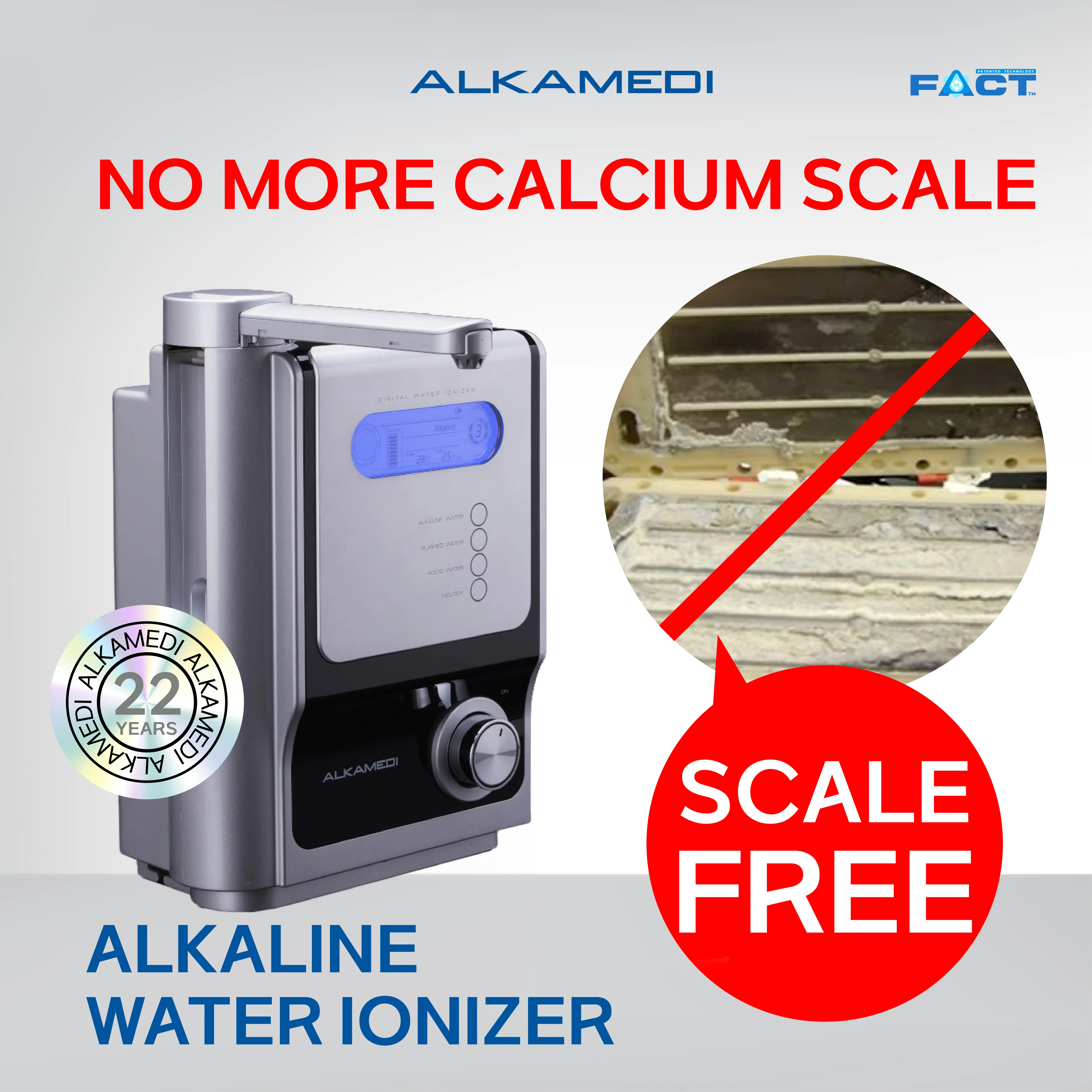 SCALE-FREE Alkaline Water Ionizer ALKAMEDI AMS 4100 hydrogen anti-oxidant water easy use easy maintenance made in Korea