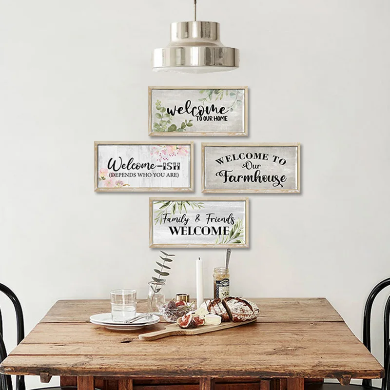 Factory wholesale home sweet home sings wall art prints for home decor bulk blank wood signs  board wooden welcome signs