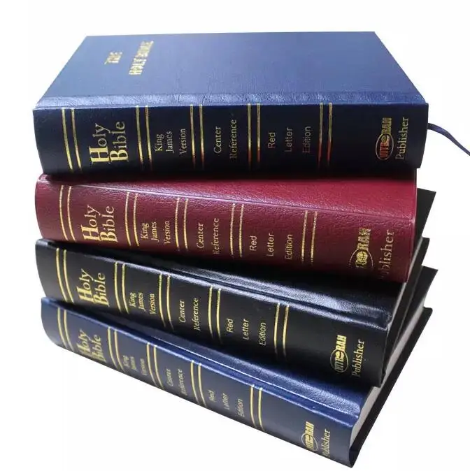 Customized Silver Mini Holy Bible, Leather Embossed Cover Sewing Binding Custom Holy Bible Book Printing