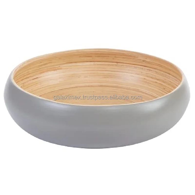 Hot New Eco-friendly Natural Fiber Bamboo Recycled Handmade 100% Natural Round Spun Bamboo Bowl Bamboo Dinner Sets