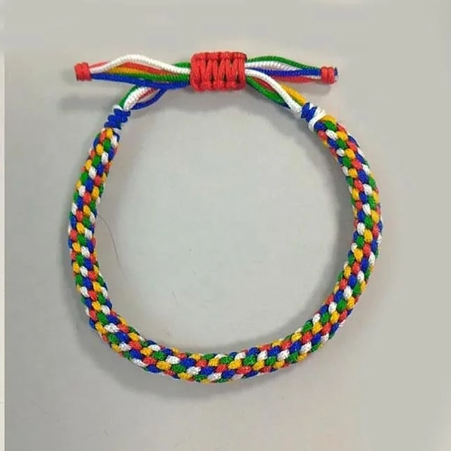 Lucky bracelet five color cord fashion bracelet braided hand made rope Christmas gift trendy adjustable knotted jewelry