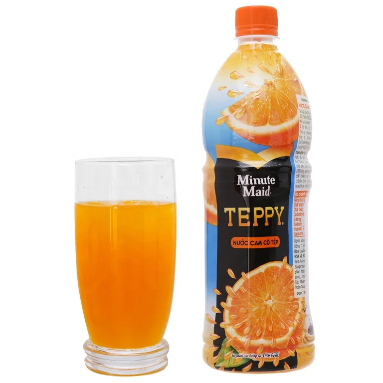 TEPPY ORANGE JUICE DRINK WITH ORANGE PULPS BOTTLE 1L/TEPPY JUICE/TEPPY WHOLESALE