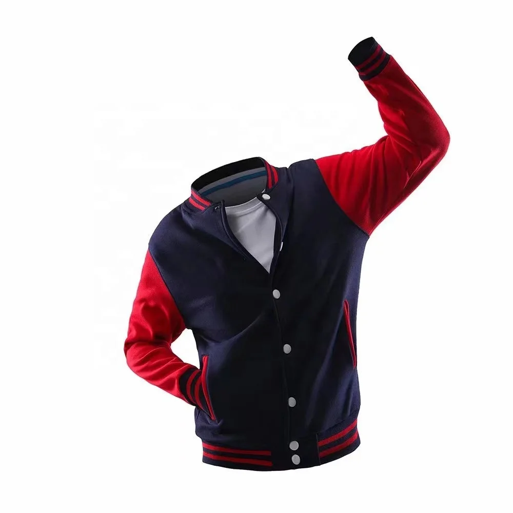 Oem Embroidery Patches Custom Men Letterman Jacket Baseball Leather Street Plus Size Coat Varsity Ja