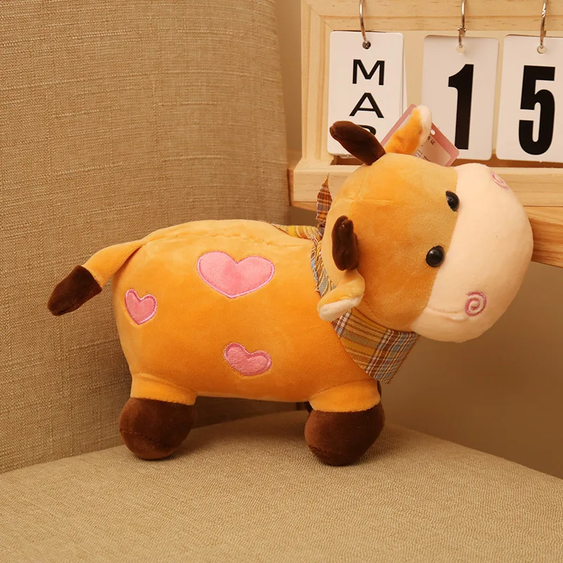 Wholesale Trending Cute Cow Stuffed Animal Dolls Baby Cows Soft Sleeping Dolls for Kids
