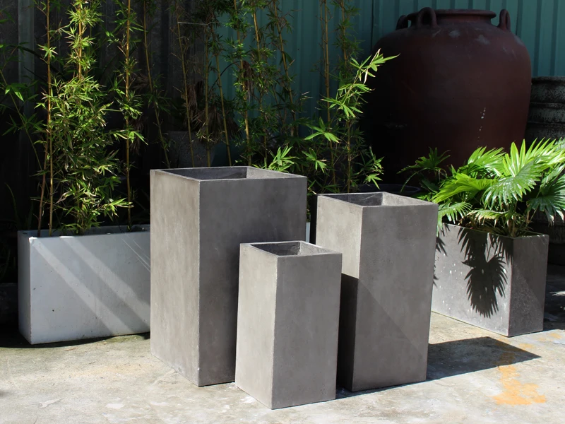 Hot Sale Set Of 3 Planters Outdoor Garden Large Pots Concrete Flower Pot Planters Made In Vietnam