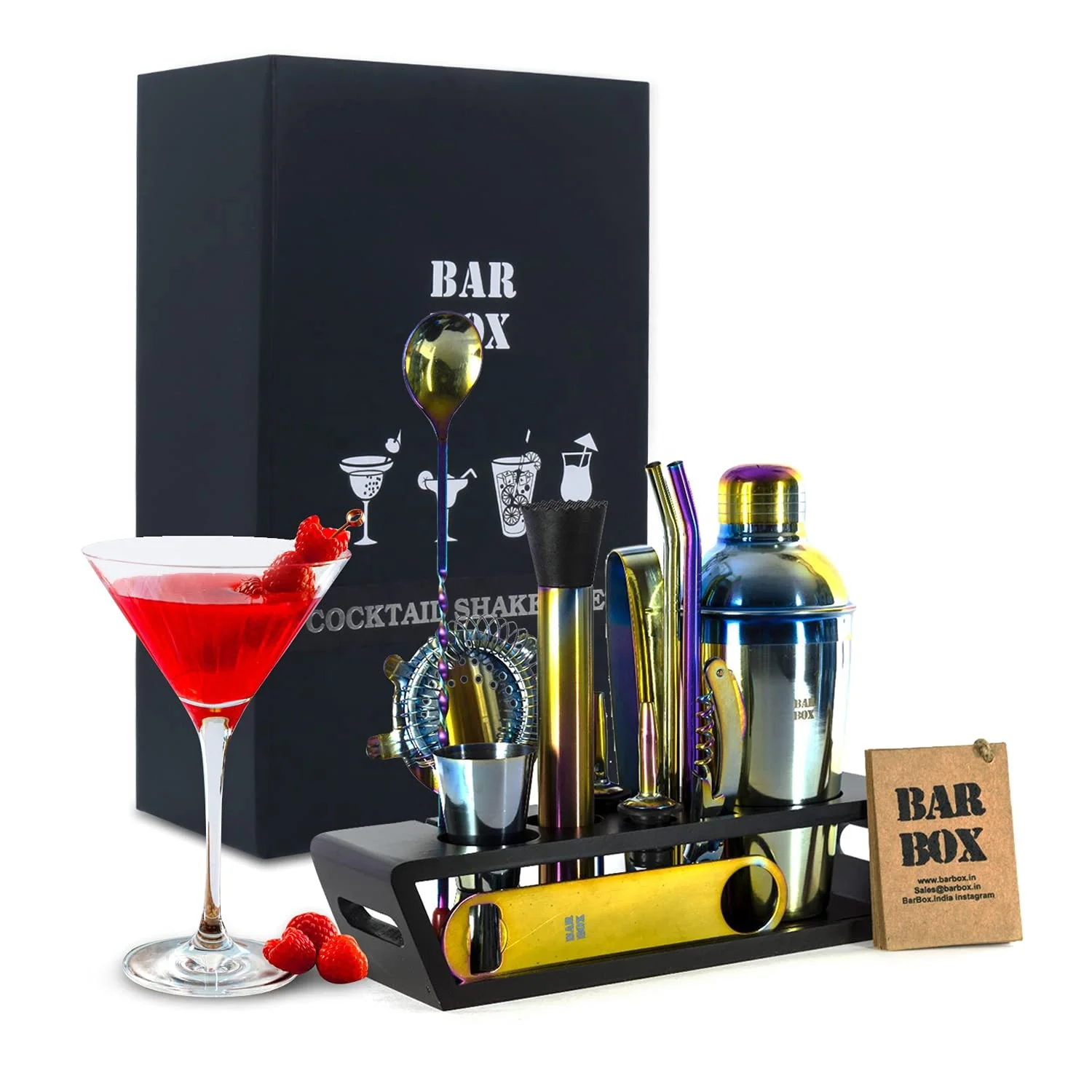 Creation Factory 16Pcs Stainless Steel Barware Quality Bartender Cocktail Making Kit