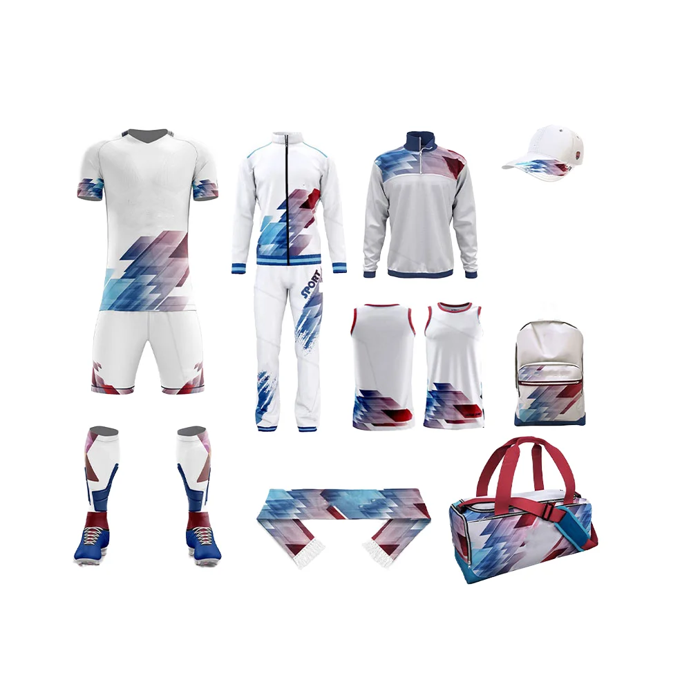 Men Quick Drying Football Jersey Custom Name Sublimated Fabric Soccer Uniform Youths Sports Football Team Kits