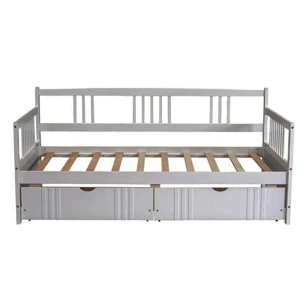 Modern Children Space-Saving Daybed Guest Bed with 2 Storage Drawers