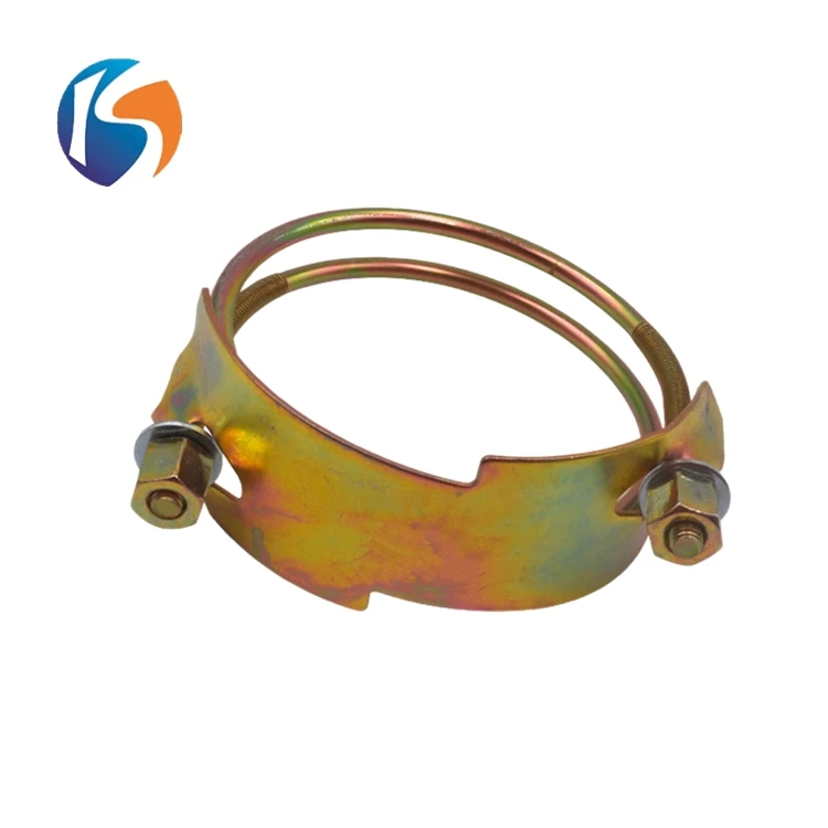 Carbon steel yellow zinc tiger-style spiral hose clamp