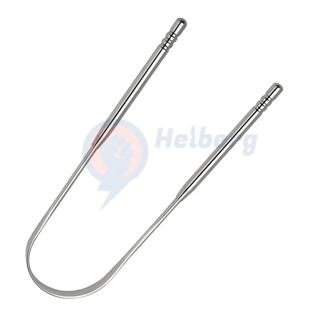 Best Quality Stainless Steel Tongue Cleaner Surgical Grade Reusable Tongue Scraper Oral Care Tool