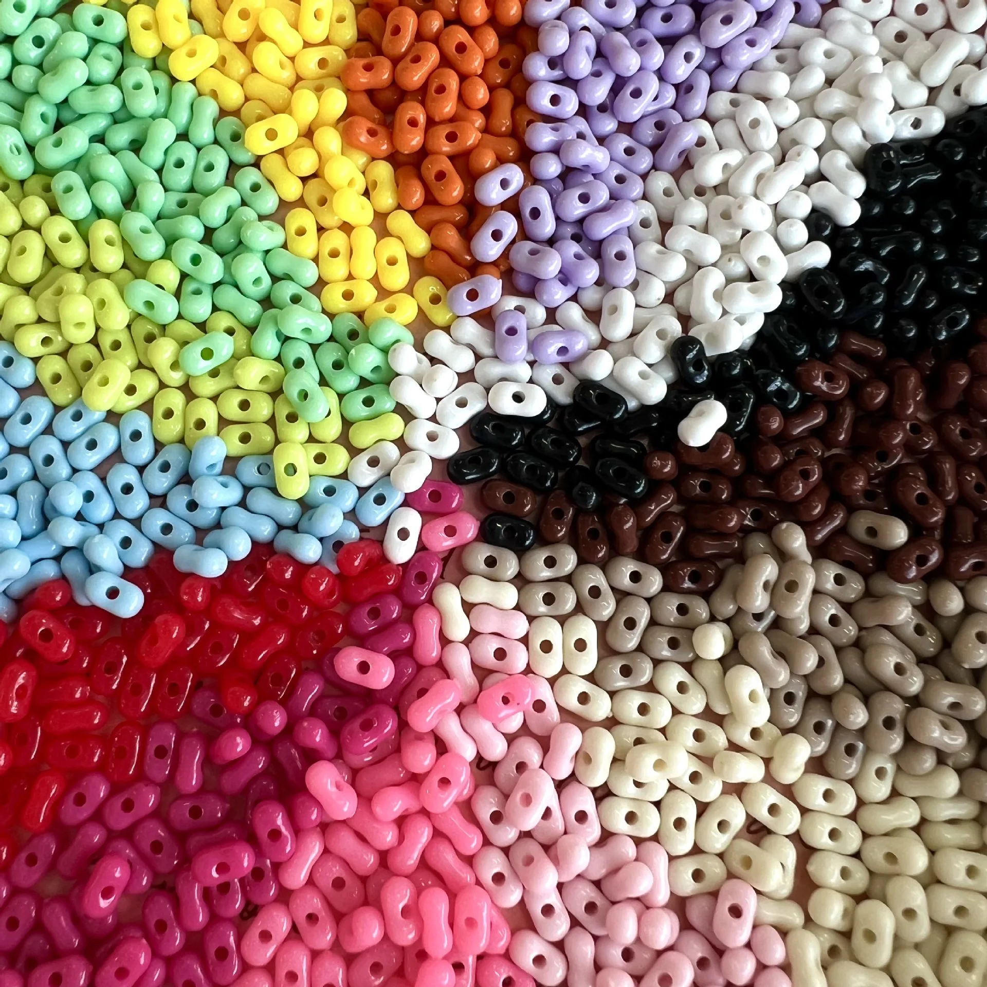 DIY Spring Candy 4*6mm rainbow Peanut Rice Shape Acrylic Seed Beads for Jewelry Making Bracelet Accessories Wholesale