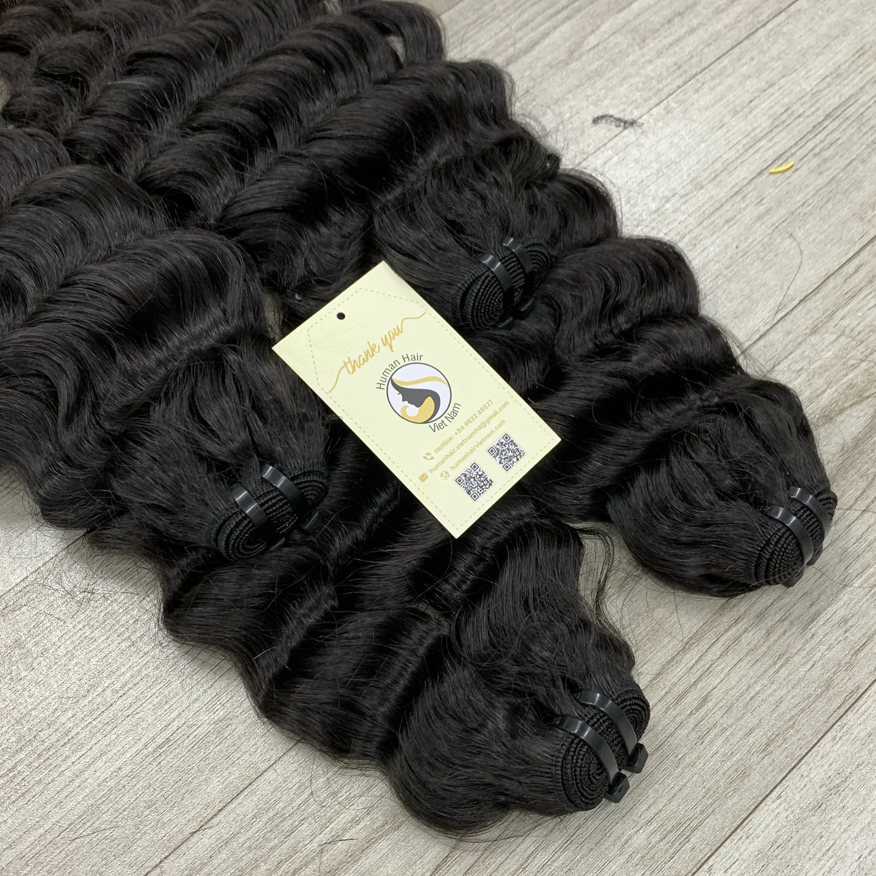 Wholesale Russian Slavic Human Black Virgin Unprocessed Hair Loose Deep Wave Size 8-32 Inch Double Super Double Hair Bundles