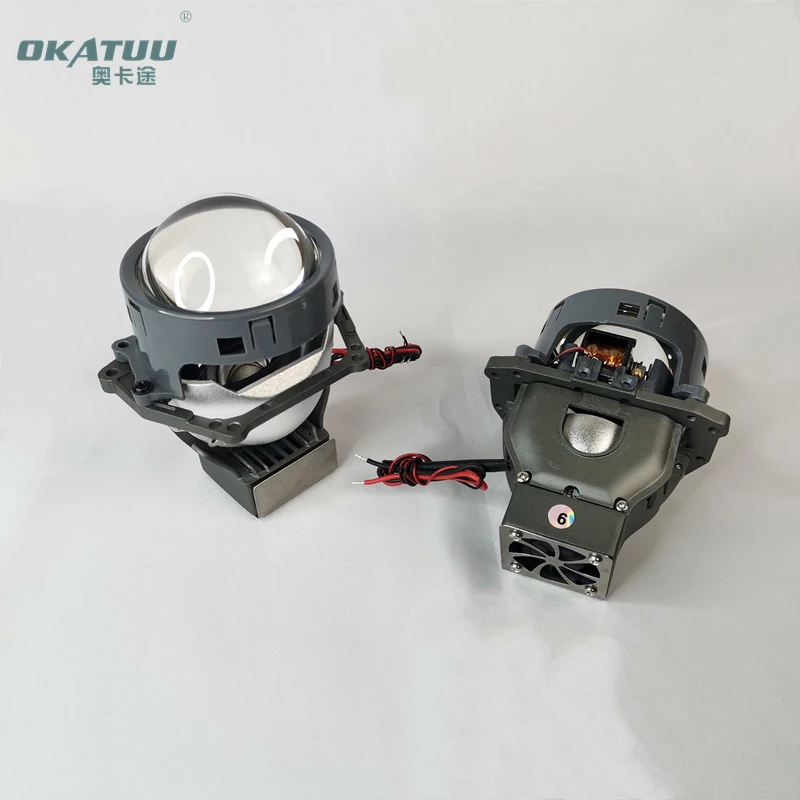 OKATUU 55W Super Power BILed Projector Lens 6000k 3 inch Bi Led High Low Beam Projector Car LED Projector