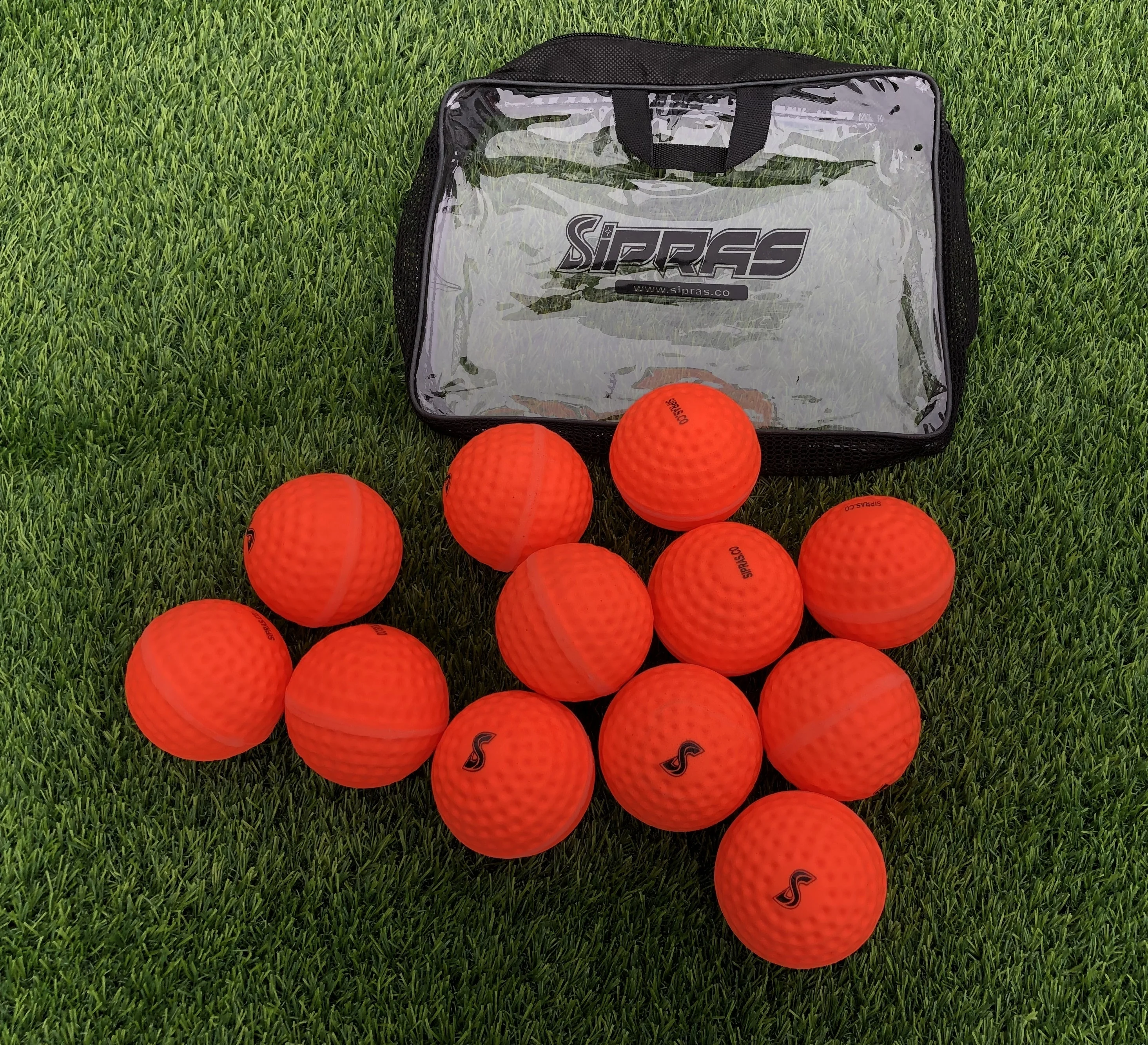 SIPRAS Gaelic GAA Hurling Dimple PU Fireballs Speed Ball All Weather Wall Balls Training Practice Orange Color