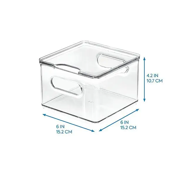 Small Transparent Modern Design Deep Storage Organizer Container Bin Household Food Organization Clear Plastic Fridge Stackable