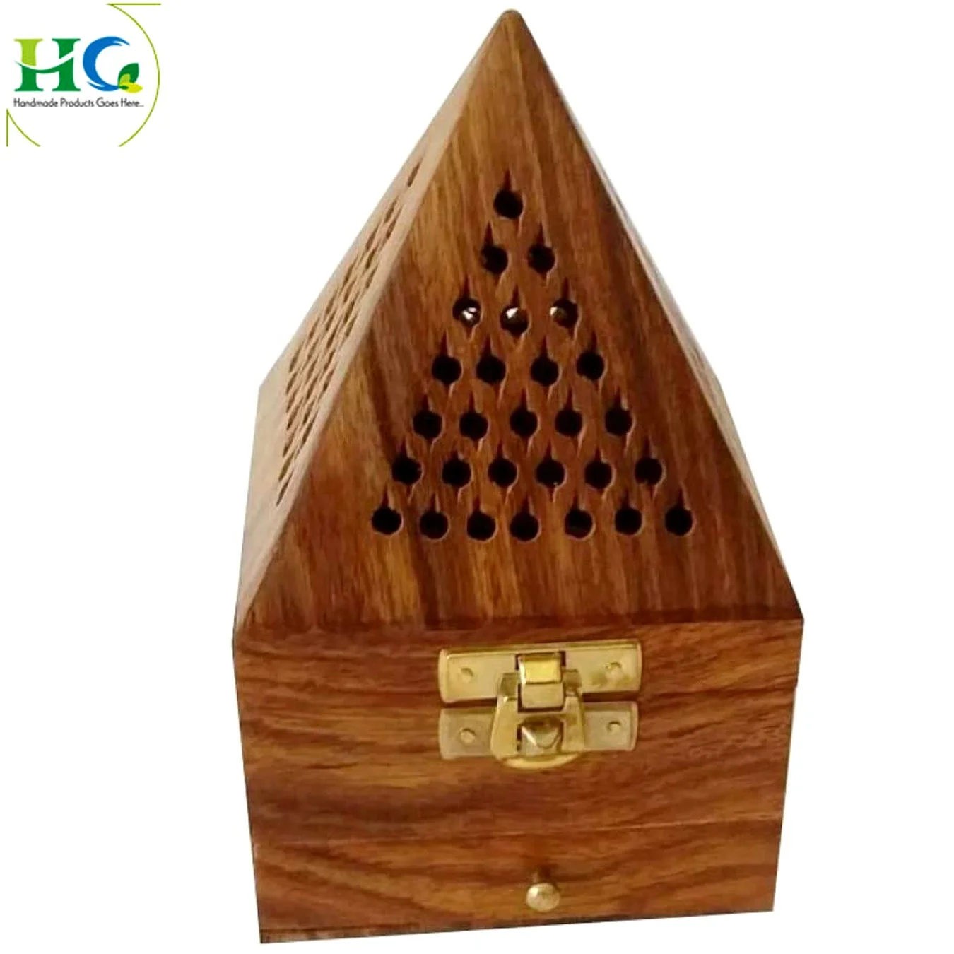 Roll over image to zoom in Wooden Incense Burner Box Triangle  Incense Burner Pyramid Shape wood bahoor burner