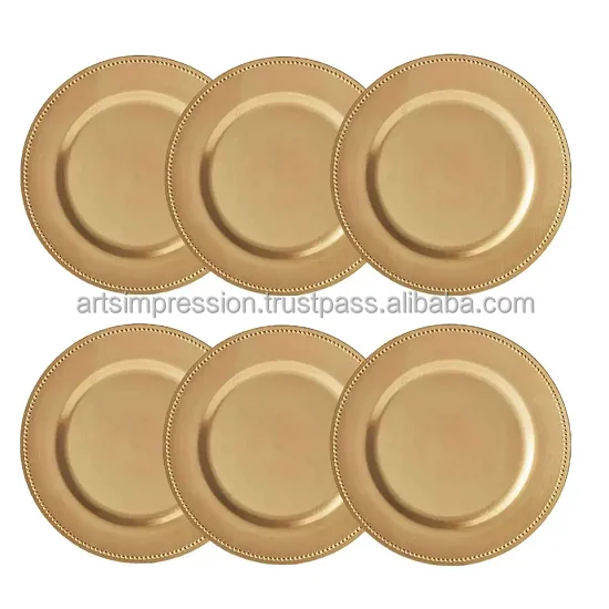 Best Selling Metal Charger Plates High Standard Nice Quality Decorative Design Tableware for Dinner & Dish Usage high standard