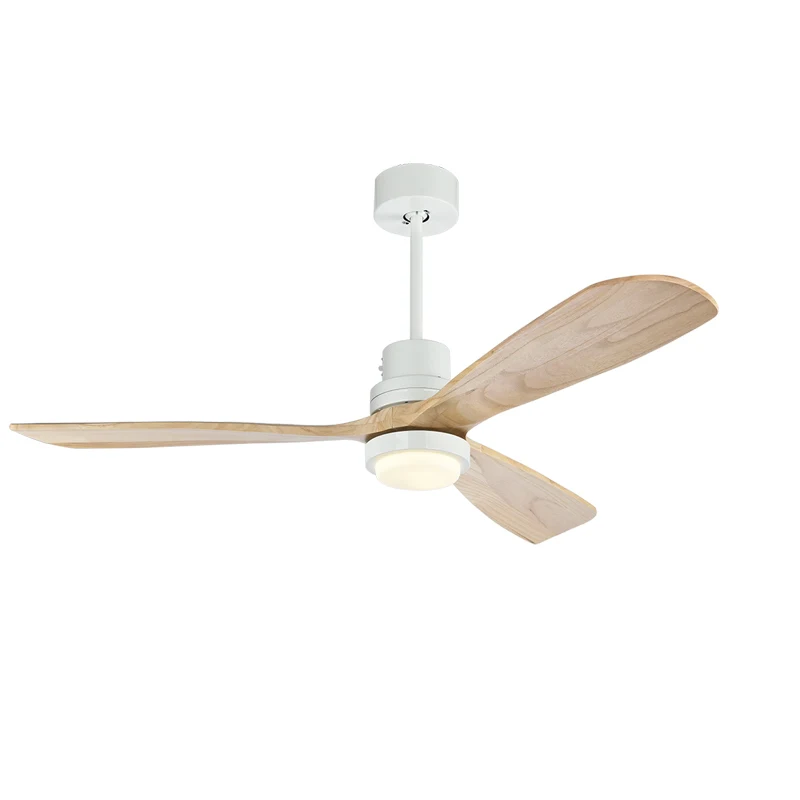 Modern Ceiling Fan Lights 52 Inch Indoor Modern Design Solid Wood Blade Remote Control Ceiling Fan With LED Lights