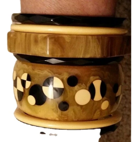 Stunning  Vintage Costume Indian Jewelry Bakelite Fashion Stylish Handmade Resin Bracelet Bangle Classic Women Pretty Girl sale