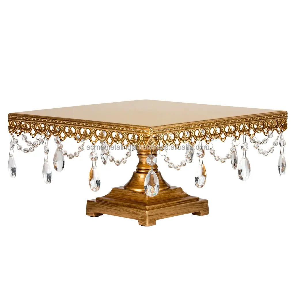 Elegant Simple Design Metal Cake Stand Gold Plated Round Shape Antique Style Dessert and Cake Stand at a Reasonable Price