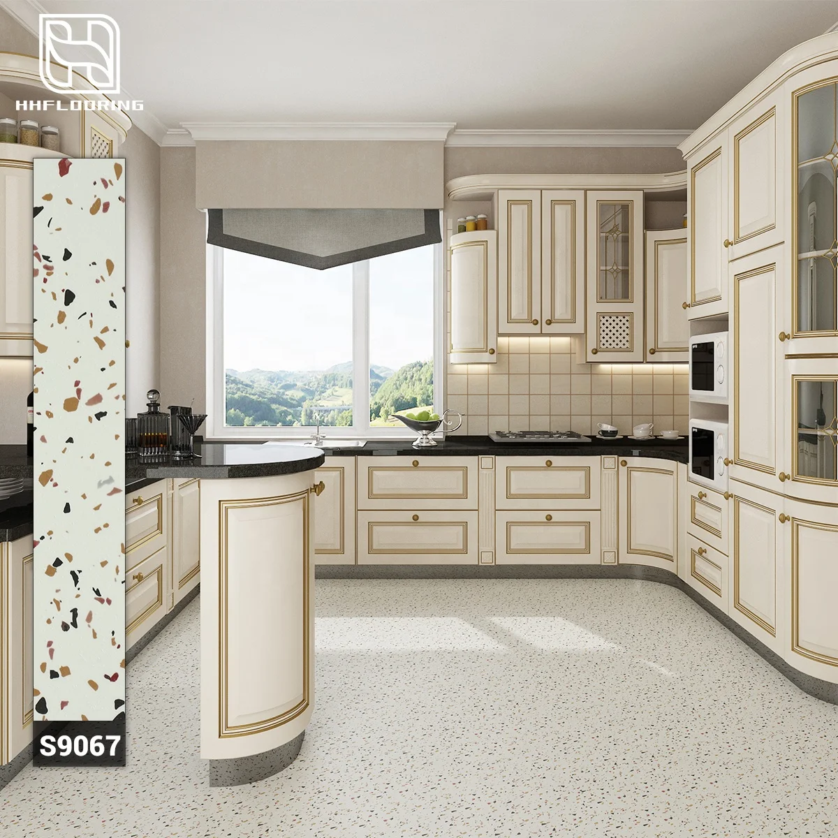 HH Flooring Stone Series Hybrid Flooring 100% Waterproof mattonelle vinyl tile for interior decor