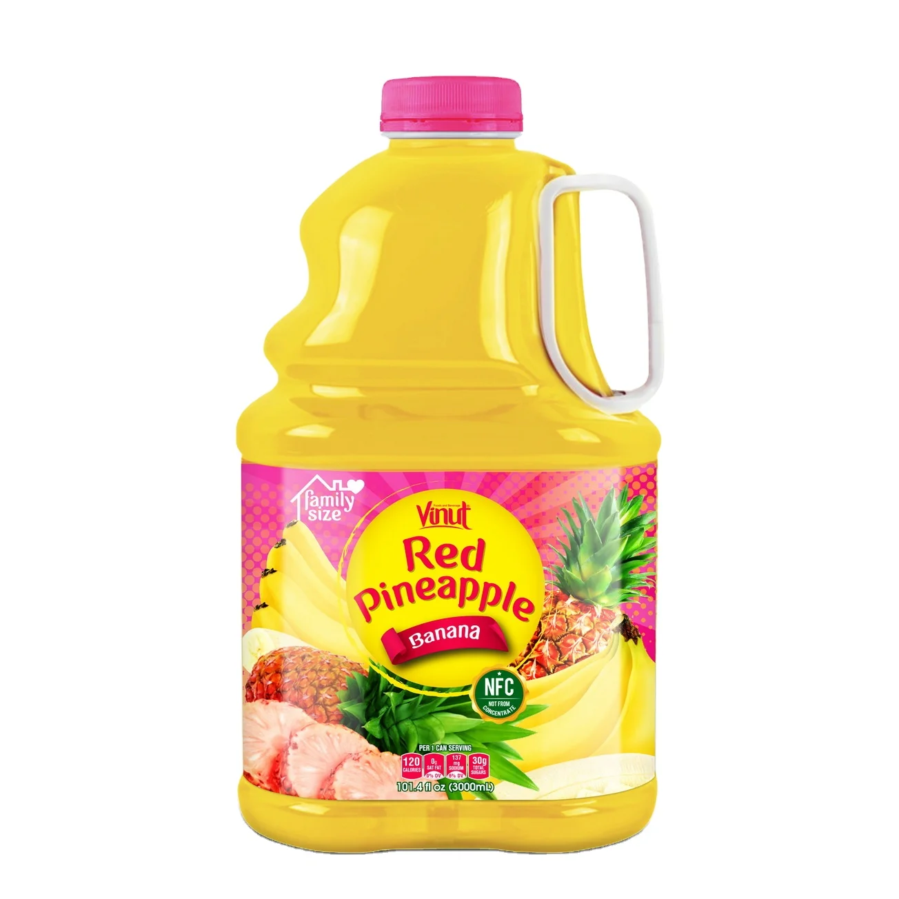 101.4 fl oz VINUT Red Pineapple Juice drink with Banana pineapple juice bottle pineapple juice concentrate Oem