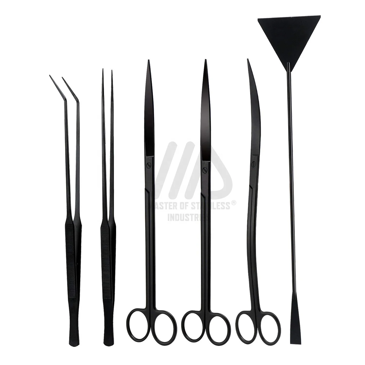 5 Pcs Aquascaping tools kit Aquarium Accessories Aquascaping tools plant scissors curved tweezers forceps scraper kit tools