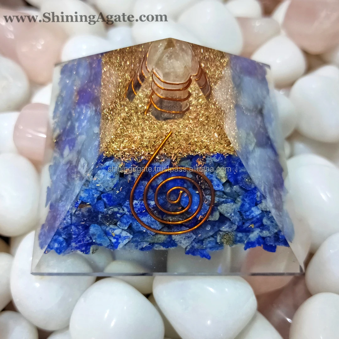 Rose Quartz Healing Orgone Pyramid Wholesale Crystal Reiki Healing Pyramid Orgonite Pyramid for Meditation