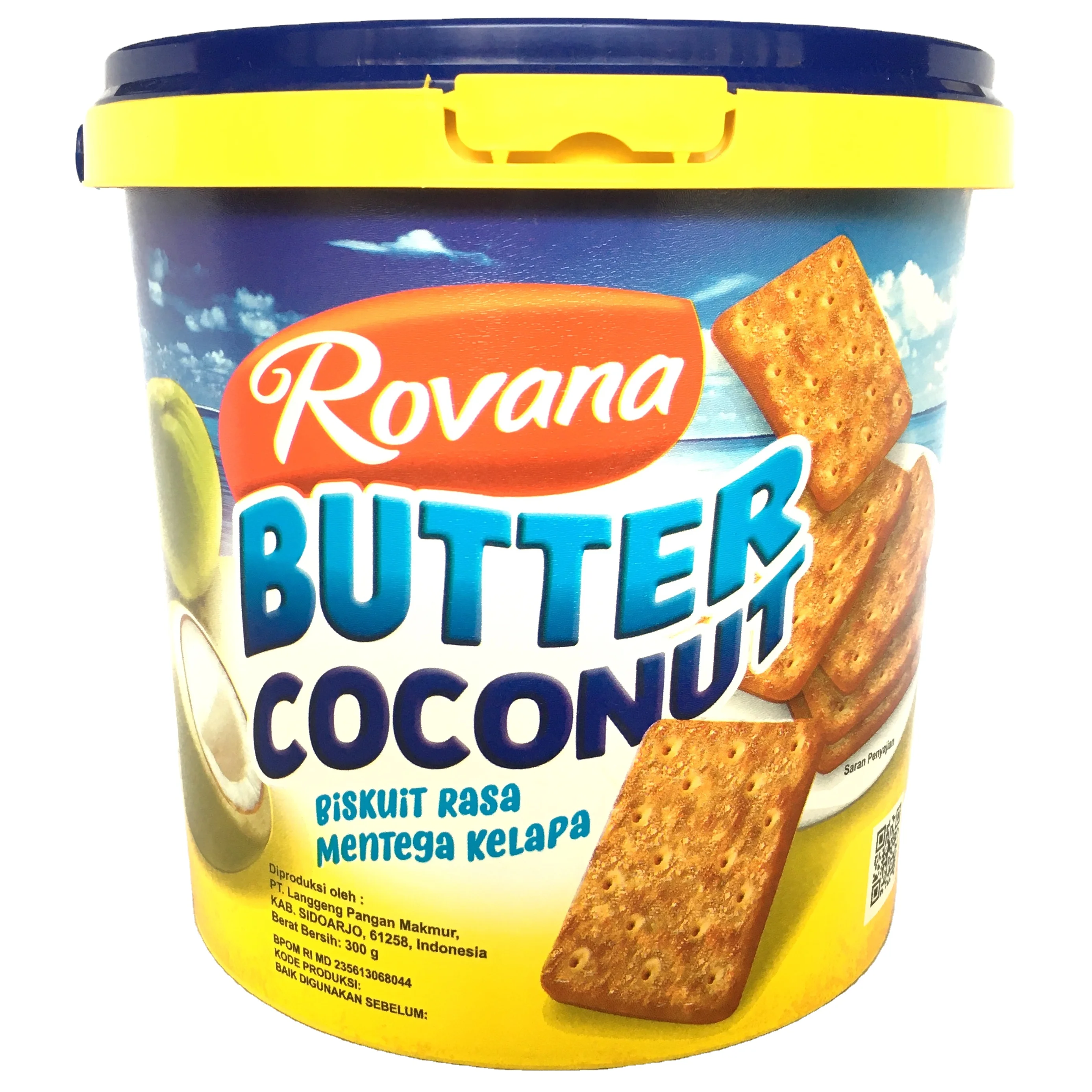Biscuit Cookies Cracker Wafers Digestive Butter Coconut, Chocolate Flavour Festive Tinned  (300gr x 6 pcs) Rovana - OEM