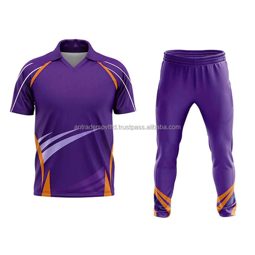 2021 custom cricket uniform sports best sublimation cricket jersey design Cricket Uniforms High Quality Sublimated Jersey