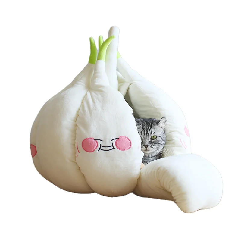 New funny pet luxery garlic ortho dog cat bed house