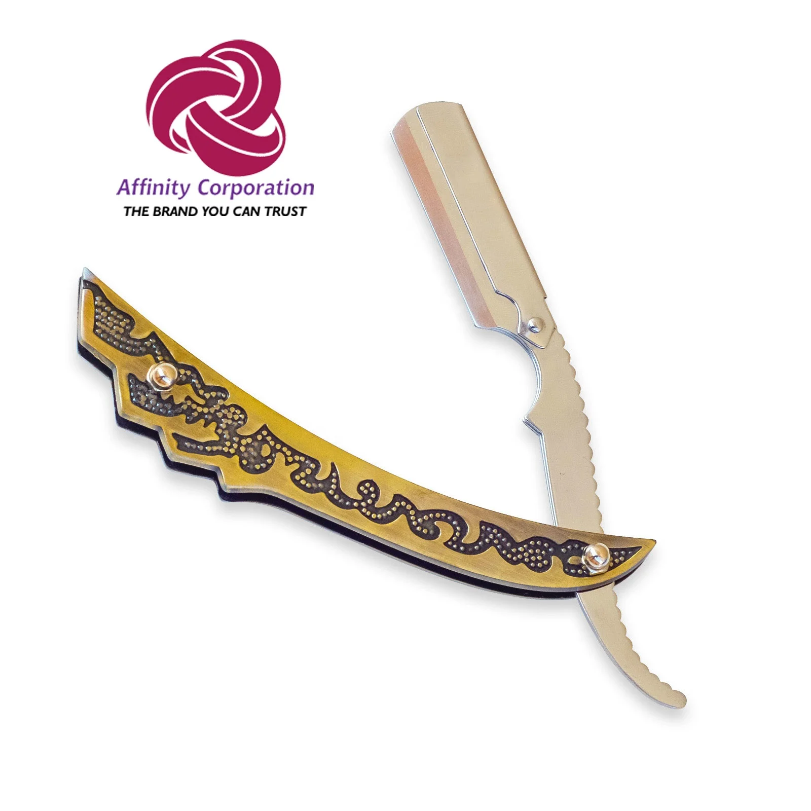 
Fancy Shaving Barber Razor - Razor Blade Holder Antique Gold Folding Shaving Knife Stainless Steel Straight Razor Holder 