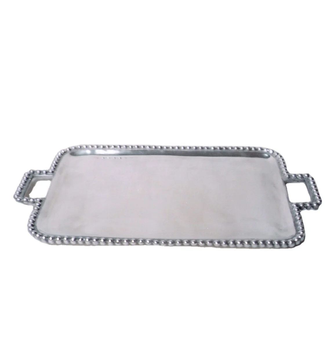 Aluminum Square Serving Tray Antique Plain Polished Platter Dinning Table Decorative Silver Serving Tray At Low Price