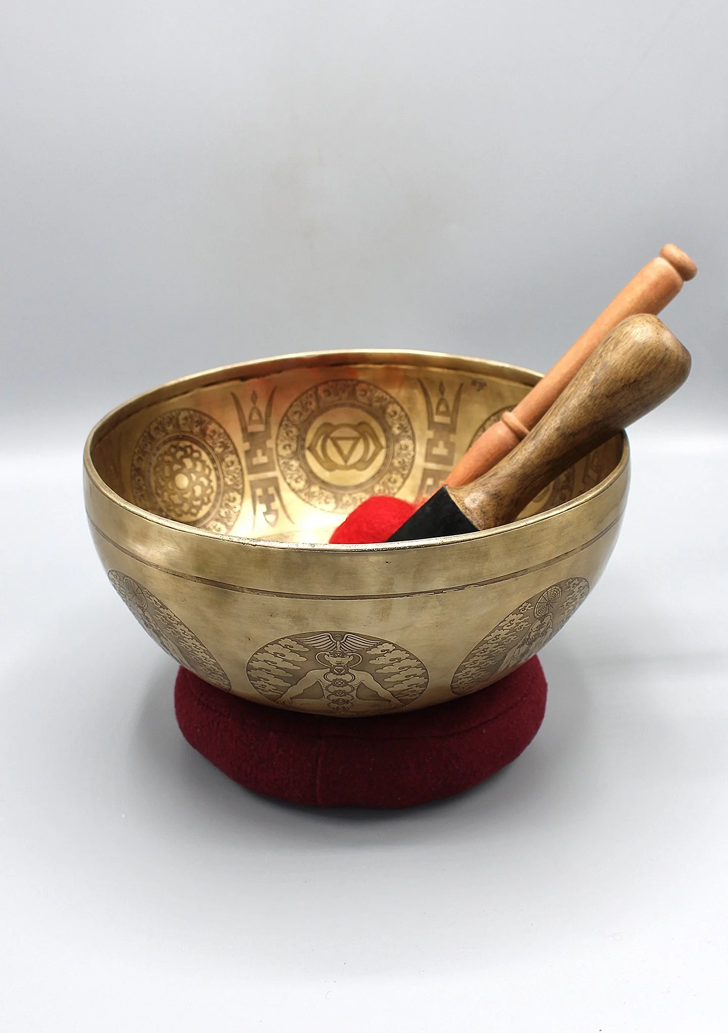 Seven Chakra Carved Meditation Singing Bowl For Music Healing And Spritual Prayer Instrumental Sound Singing Bowl