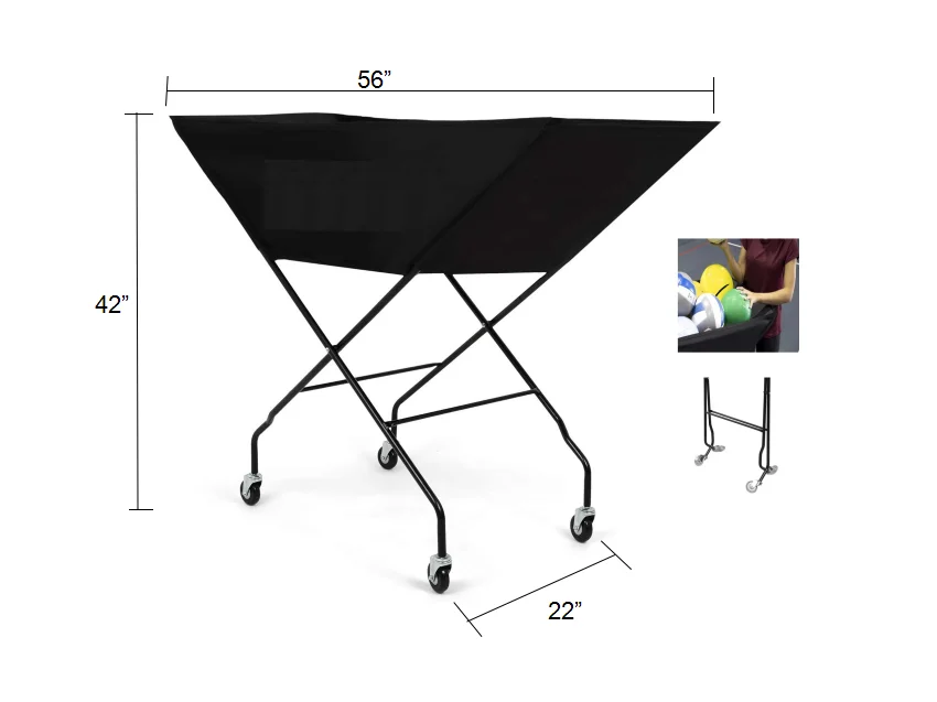 Waising Sports Portable Volleyball Ball Cart Storage Cart with Wheels