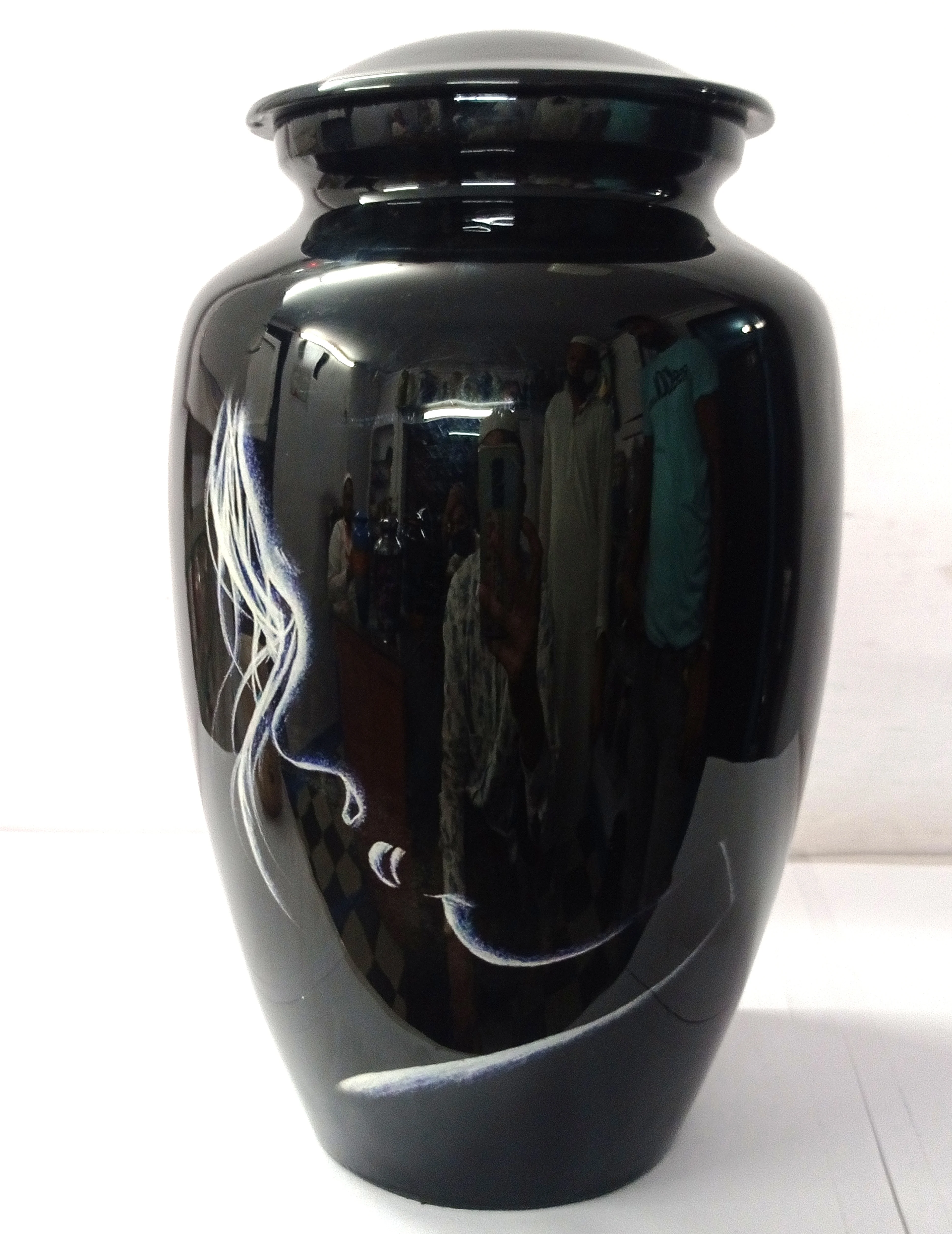 Классическая урна с крыльями ангела для людей кремации вельветовой сумкой