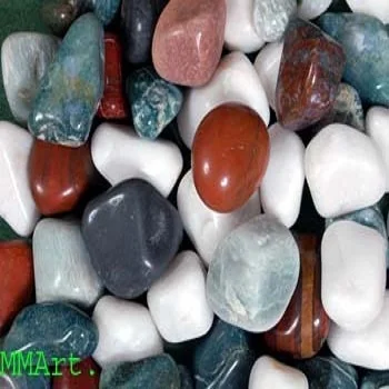Mix Colored High Gloss Machine Polished Natural Agate Pebble Stones for Garden Decoration and Landscaping
