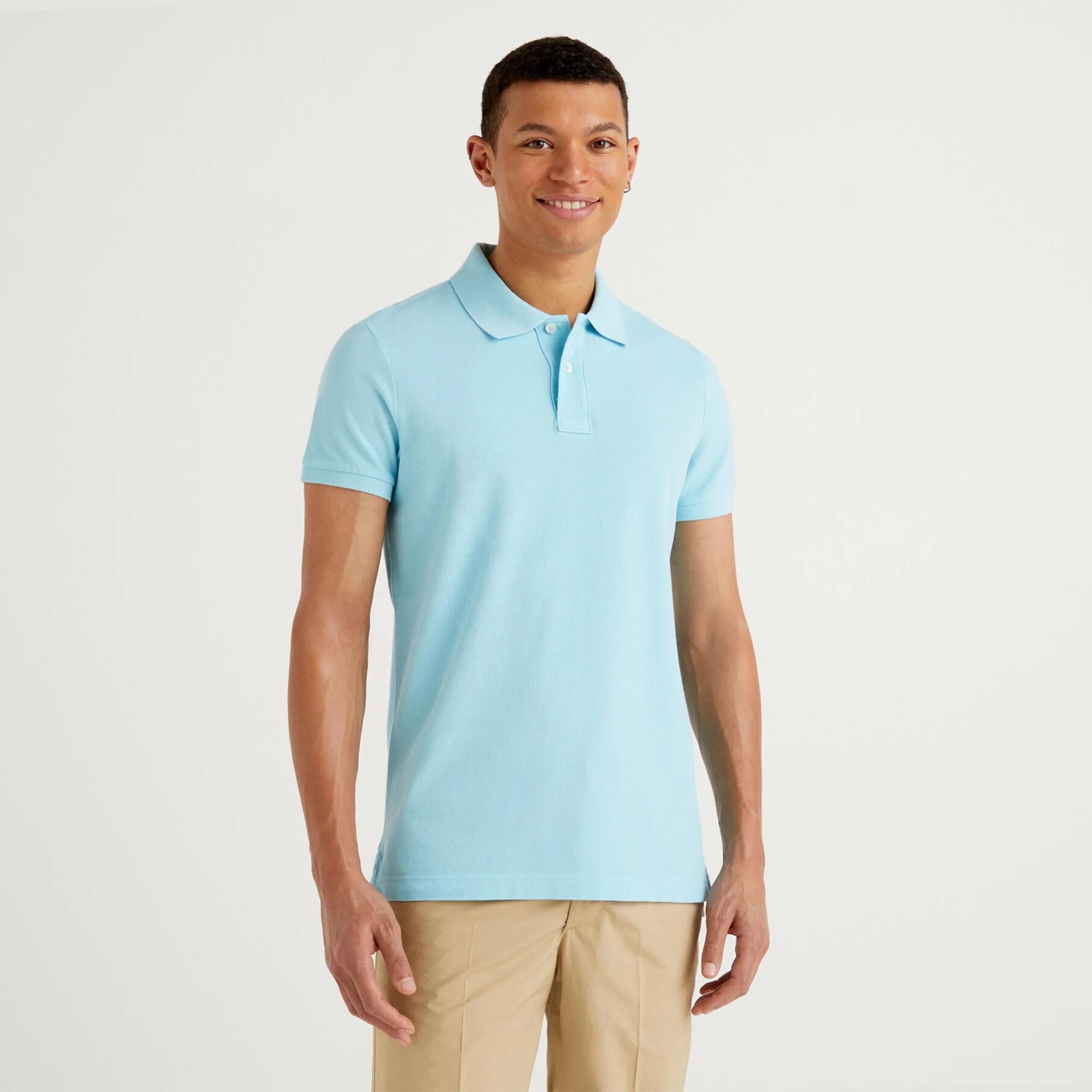 Blue Color Turn Down Collar New Arrival Men Polo T- shirt Wholesale Price Solid Color Polo T-Shirt For Men