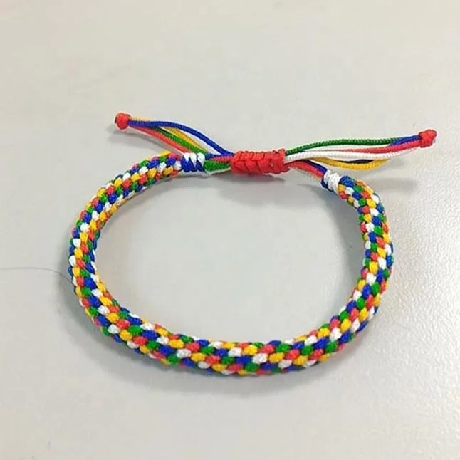 Lucky bracelet five color cord fashion bracelet braided hand made rope Christmas gift trendy adjustable knotted jewelry