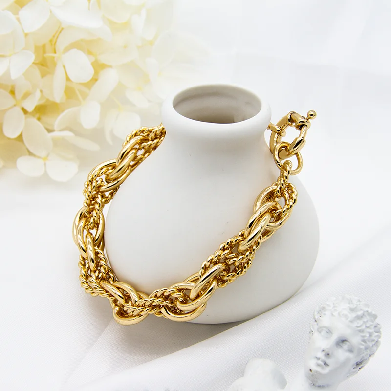 New Design Couple Gift Women Jewelry Gold Bracelet Femme