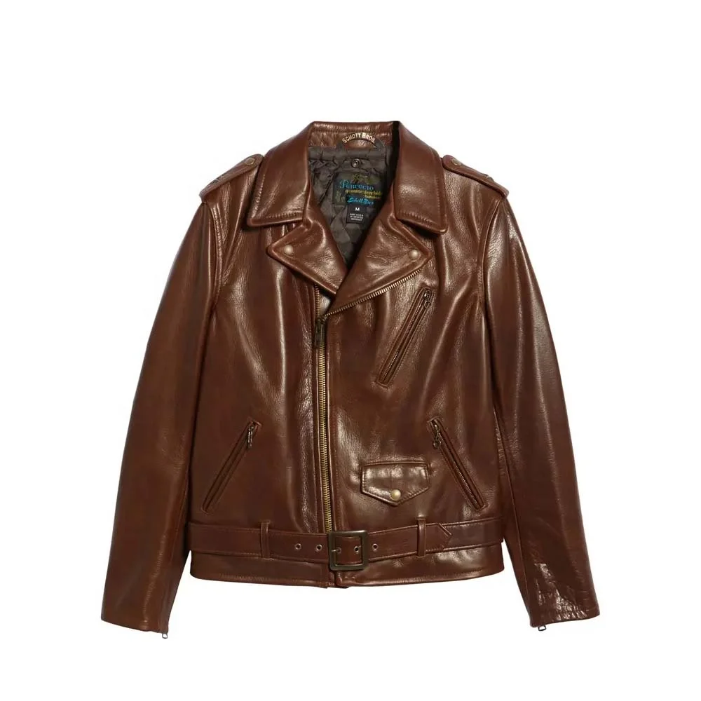 Мужская модная Коричневая байкерская кожаная куртка из коровьей шкуры оригинальная Байкерская бренди на молнии с перекрестной застежкой натуральной кожи индивидуальный дизайн