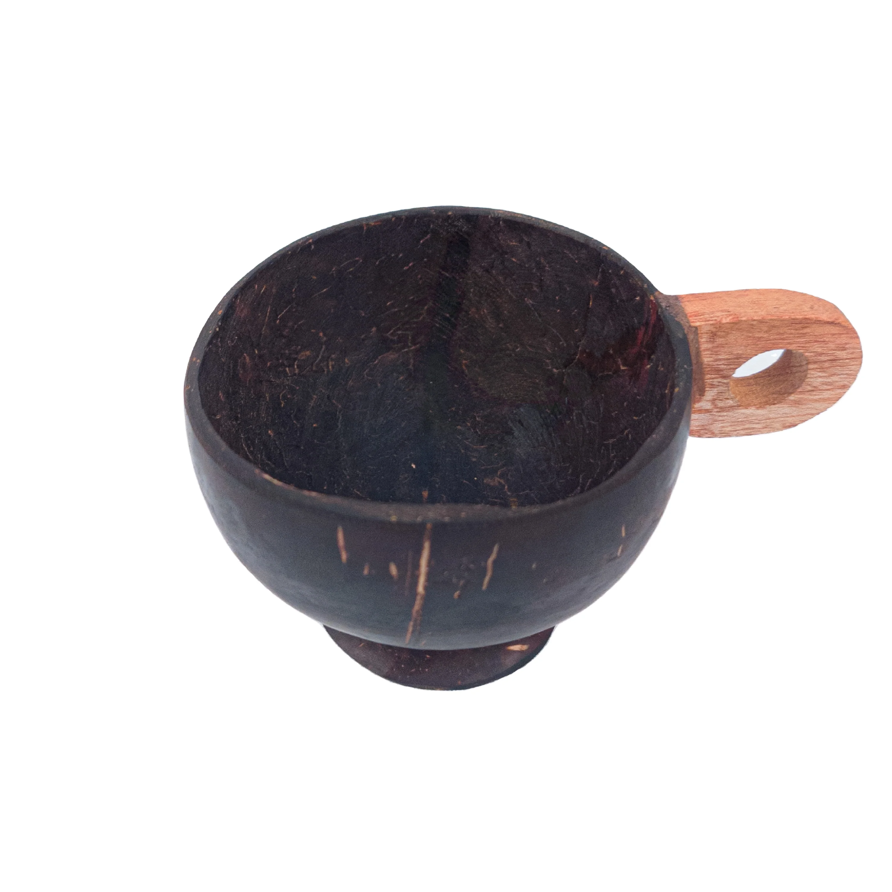 Eco-Friendly Top Quality Coconut Shell Tea Cups With Wooden Handle | Sustainable Natural Tea/Coffee Cups