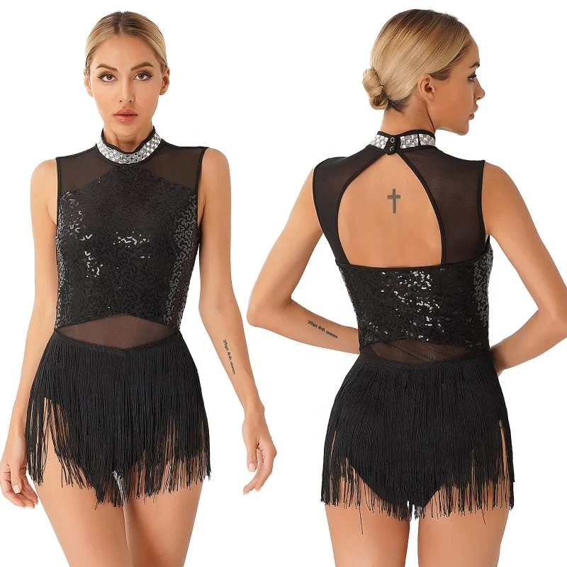 Stage Dance Wear Latin Ballroom Dance Dresses Latin Tango Rumba Cha-Cha Samba Performance Costume Sexy Dance Wear Training